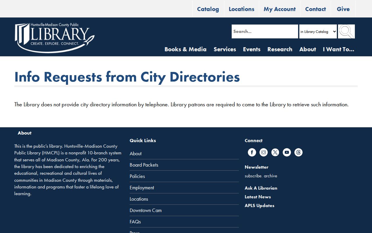 Madison city directory HMCPL research policy