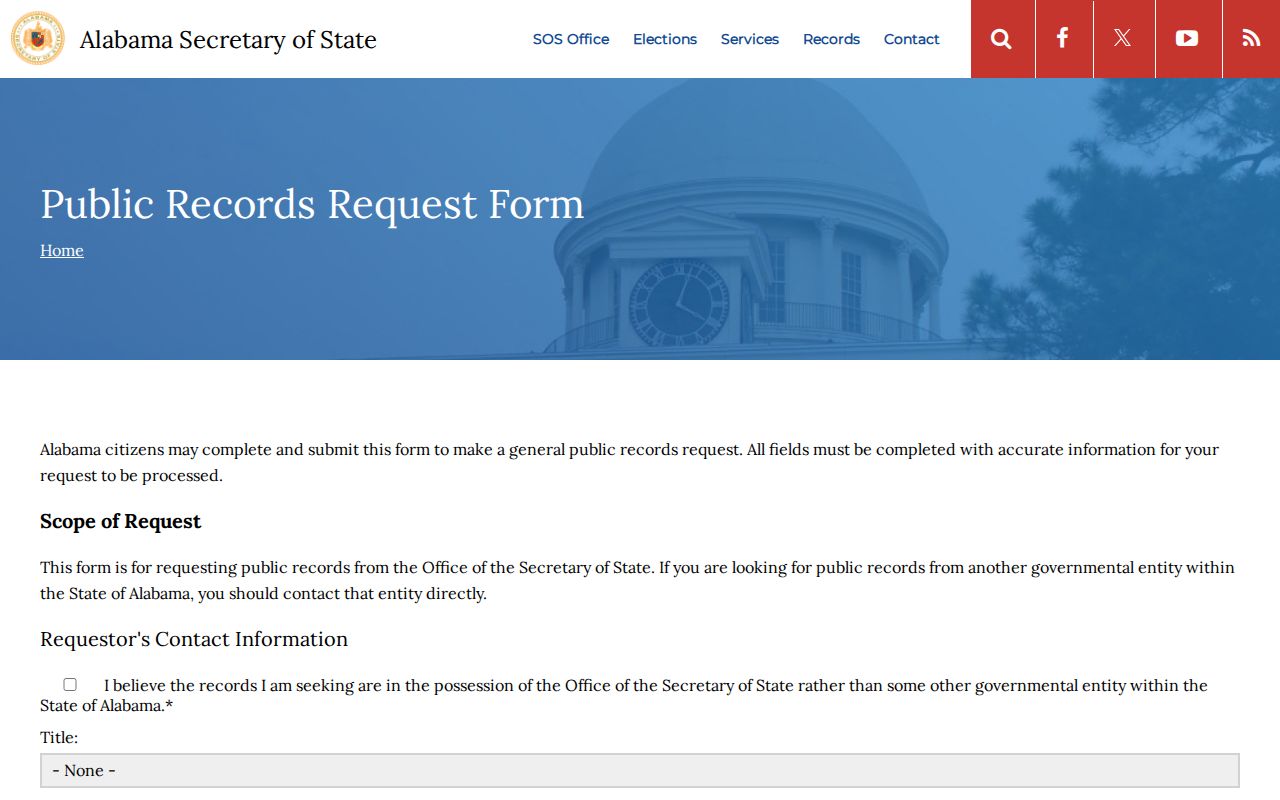 Madison resident lookup Secretary of State records request form