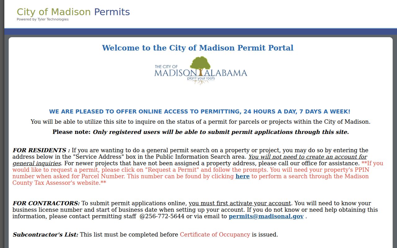Madison street directory service address permit search