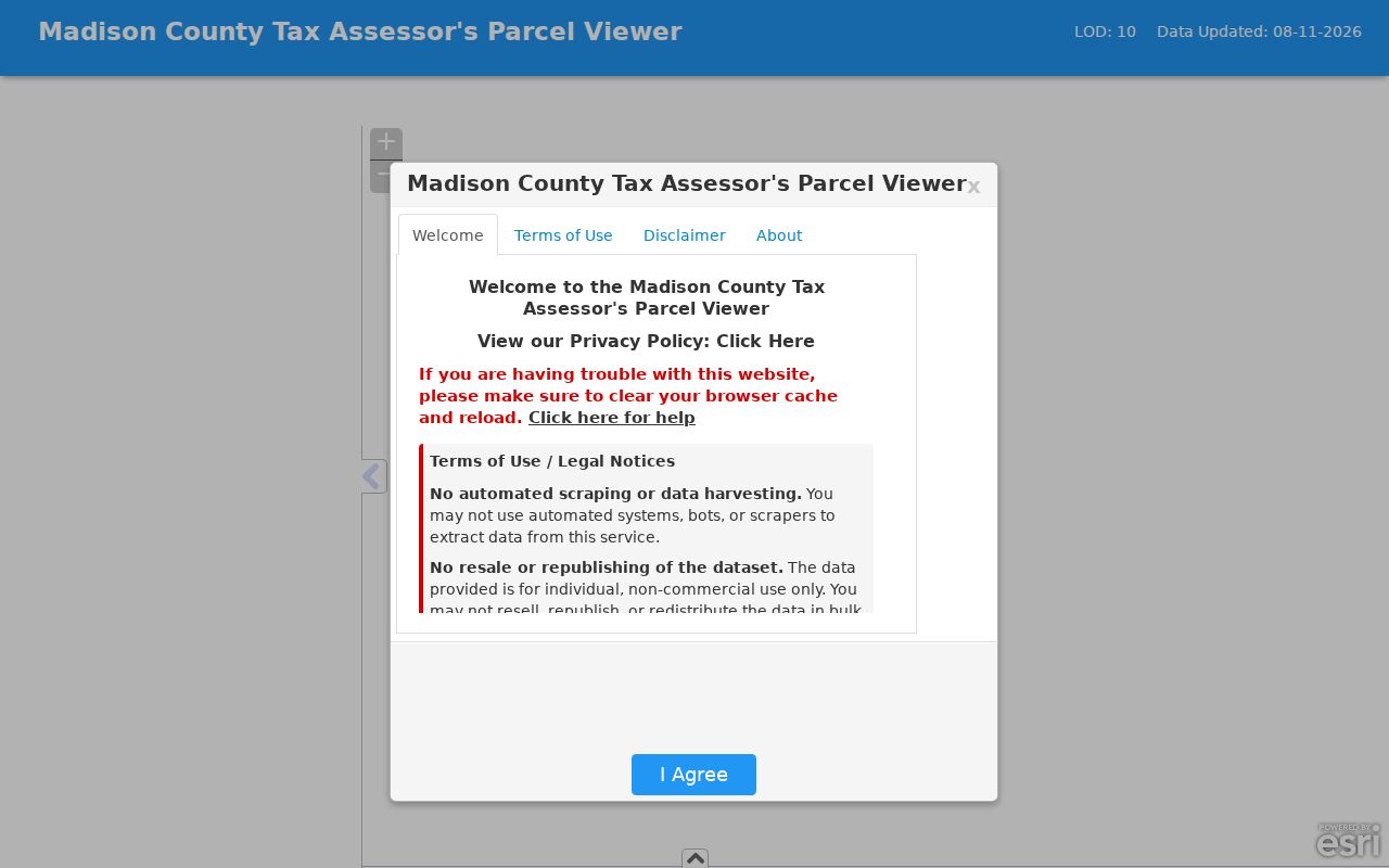 Madison street directory Madison County parcel viewer